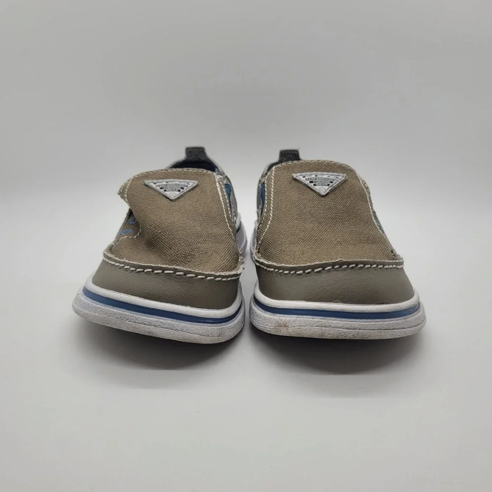 Columbia PFG Bahama Vent Toddler Boat Shoes Brown Blue Slip On Size 11
